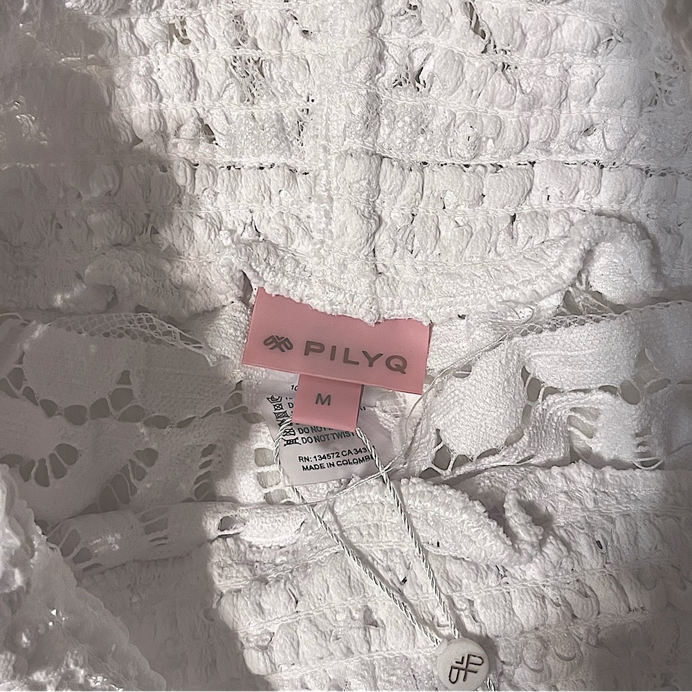 New Girls Pilyq Scalloped Lace Swimsuit Cover Pants Medium - Picture 3 of 7